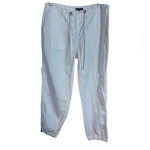 Eileen Fisher Linen Blend White Casual Jogger Style Pants